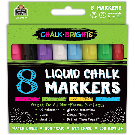 Teacher Created Resources Chalk Brights Liquid Chalk Markers, Pack of 8 20884